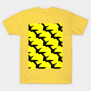 Yellow background with black barbed wire, thorns T-Shirt